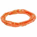 Bracelet de Cheville Long en Perles Colorées orange