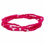 Bracelet de Cheville Long en Perles Colorées rose