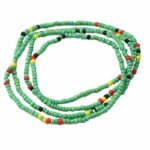 Bracelet de Cheville Long en Perles Colorées vert