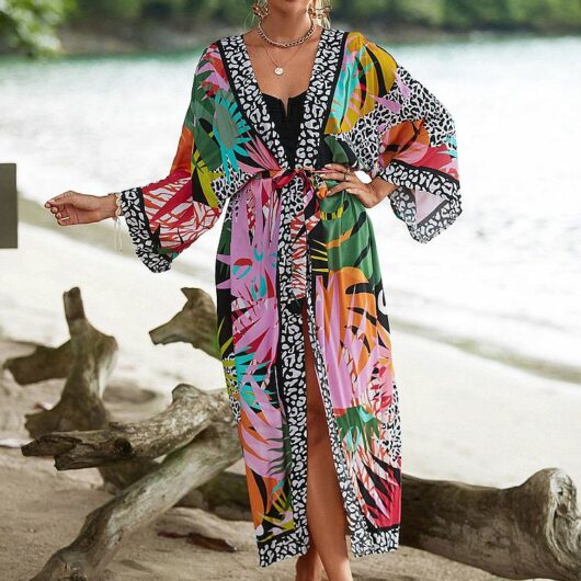 Kimono Cardigan Coloré Inspiration Africaine C