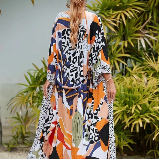 Kimono Cardigan Coloré Inspiration Africaine DOS B