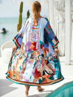 Kimono Cardigan Coloré Inspiration Africaine DOS D
