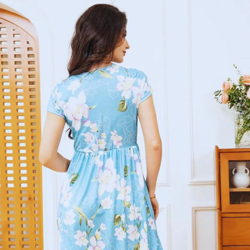 Robe Très Longue à Motifs Floraux lifestyle 2