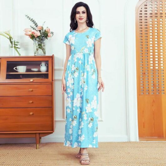 Robe Très Longue à Motifs Floraux produit